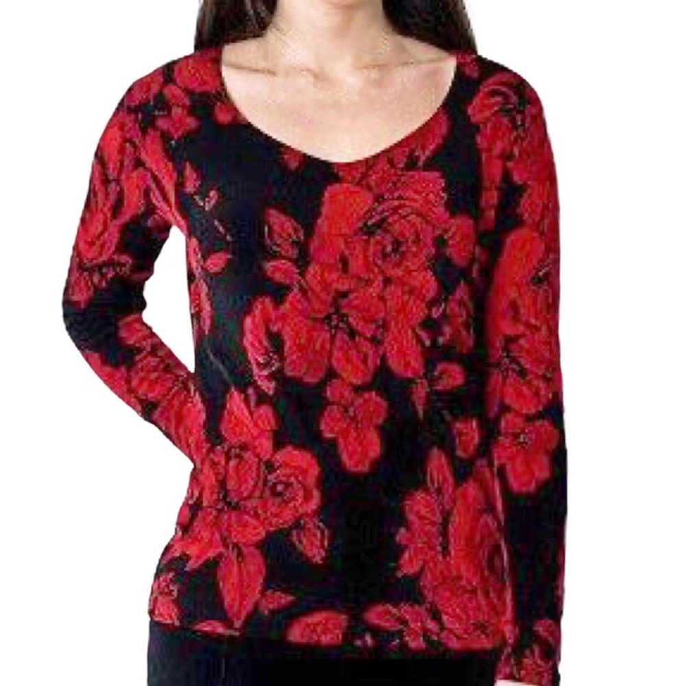 WHITE STAG Velvety Rose and Sparkly Top